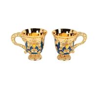 Fdit Set de 2 Coupes Médiévales, Verres à Vin Émaillés Or pour Mariage