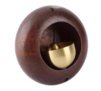 Fdit Sonnette Magnétique en Bois, Cloche Suspendue Décorative pour Entrée de Maison, Style Moderne 7.5x7.5cm (Couleur Noyer Rond (sans Creux))