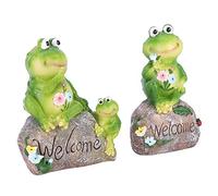 Fdit Statue de Résine Grenouille 2 Pièces, Famille de Grenouilles Miniatures Décoration Jardin Ornement Paysage Décoration Estivale avec Peinture écologique Non Toxique
