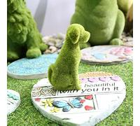 Fdit Statuette Animale en Résine Floquée Faite Main, Figurine de Mousse de Simulation avec Finition Naturelle Résistante à la Décoloration pour Décoration de Jardin Extérieur Patio (Type A)