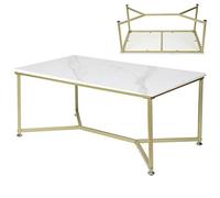 Fdit Table Basse à thé élégante pour Salon et Bureau, Design Moderne, Fer Durable MDF 41,7x23,6x17,7 Pouces
