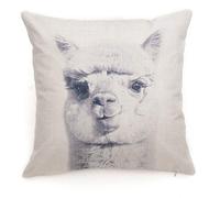 Fdit Taie d'oreiller Coton Lin Animaux Motif Coussin Décoration pour La Maison Canapé Voiture Set Banc Canapé Décor(Alpaga)