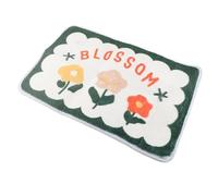 Fdit Tapis de Bain en Faux Cachemire Doux, Motif Cartoon Antidérapant Très Absorbant, Super Absorbante pour Salle de Bain, Cuisine, Chambre (Trois Petites Fleurs)