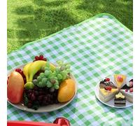 Fdit Tapis de Plage Pliable en Tissu Non tissé Imperméable pour Pique-niques d'été et Aventures en Plein Air 330g (Grille Verte #14)