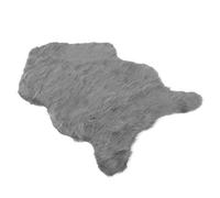 Fdit Tapis en Fausse Fourrure de Mouton Artificiel, 40x60cm, Doux, avec Support en Cuir Antidérapant, pour Chambre à Coucher, Salon, canapé, Décoration de Sol (Gray)