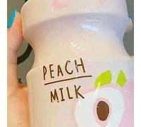 Fdit Tasse D'eau Portable Durable, Motif de Fruits Mignons, Bouteille pour Enfants, Boisson Sûre en Plastique PC (PINK 480ML)