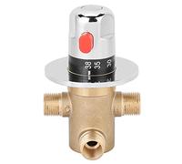Fdit Tempcontrol Mitigeur thermostatique Vanne de mélange Laiton Thermostatique 3 Voies G1/2 Connexions mâles Valve d'énergie Solaire Robinet Robinet Température de l'eau réglable Anti brûlure