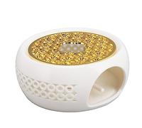 Fdit Théière Chauffante en Porcelaine, Base Chauffante avec Coussin en Alliage et Cadre Creux pour Théières et Lampes à thé, Bougies