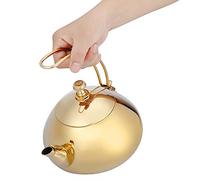 Fdit Théière en Acier Inoxydable Classique 1.5L Chauffe-Eau Rapide Pot d'ébullition Belle Bouilloire pour Le Bureau à Domicile(Or)