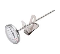 Fdit Thermomètre à Sonde en Acier Inoxydable avec Clip pour la Cuisson et la Mousse de Lait, Jauge de Température Numérique pour la Cuisson en Cuisine et les Grillades de Viande,