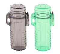 Fdit Tube de Rangement étanche, Paquet de 2 Conteneurs de Poche en Plastique de Camping Hermétiques avec Lanière et Joint, étui étanche Portable pour Clés, Bijoux, Monnaie (Noir et Vert)