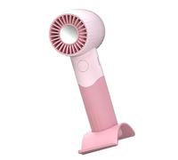 Fdit Ventilateur de Bureau Mini Portable, Rechargeable USB, 3 Vitesses, Petit Ventilateur avec Socle pour Téléphone, pour Voyage Bureau Maison (PINK)