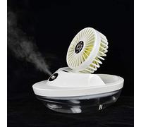 Fdit Ventilateur de Table D'humidification en Forme de Bateau, Ventilateur USB Portable de 260ml avec Diffuseur D'air, de Refroidissement à Brume Réglable pour le Bureau (WHITE)