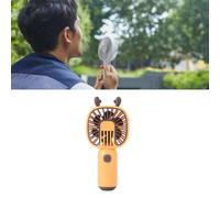 Fdit Ventilateur Portable Mini Cartoon, Rechargeable USB sans Fil Silencieux pour Voyage Extérieur avec Design Mignon (Couleur Café)