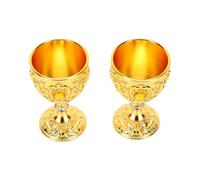 Fdit Verre à Vin en Forme de Rose, Médiévale émaillée or, Lot de 2 Pièces pour Décoration de Table (GOLD)