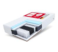 FDM Calmera Matelas à Ressorts ensachés 120x200 cm, 7 Zones, Mousse HR Ultra-élastique + Coco, fermeté H3/H4 (mi-Souple/Ferme), Hauteur 20 cm, Double Face, Housse Amovible et Lavable