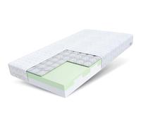 FDM Paulo Matelas 90x200 cm Mousse à Mémoire de Forme avec Couche de Sarrasin Naturel Épaisseur 16 cm Fermeté H3 Matelas à Deux Faces 7 Zones de Confort Housse Lavable Oeko-TEX Hypoallergénique