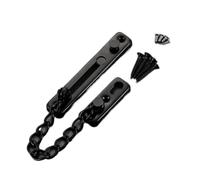 FDzkrtvm Serrure à chaîne pour portes de sécurité, Serrure à chaîne de porte en acier inoxydable, 2 pièces, presse ressort, vis verrouillage polie(Black)
