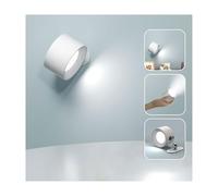 Feallive Applique murale LED pour intérieur, lampe avec batterie 1800 mAh port de charge USB, contrôle tactile 3 niveaux luminosité, rotation à 360° salon, escalier, couloir, Multicolore, (DS126)