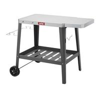 Feasto 2-Étagère Desserte de Jardin avec Table d’Appoint Pliable,Gris | Chariot de Barbecue avec Plateau en Acier Inox, Idéal pour BBQ dans le Jardin et la Terrasse, 95 x 67 x 80 cm