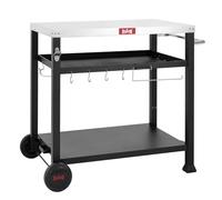 Feasto 3-Étagère Chariot de Barbecue avec Plateau en Acier INOX | Desserte pour Plancha avec 4 Crochets et Porte-Serviettes en Papier, Idéal pour Jardin et Terrasse, 95 x 64 x 84 cm