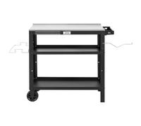 Feasto Chariot de Barbecue d'extérieur de 80 x 45,7 cm avec Plateau en Acier Inoxydable, Table de Gril Mobile avec Support d'assaisonnement et Support magnétique pour Outils, Table de préparation des