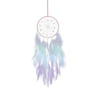 Feathêr Dreamcatçher - Iron, 6,3 in Handmade Wall Decor | Boho Feathêr Catcher With Beads, Dream Catcher Decorative For Balcony, Party, Wedding, Bedroom, Living Room