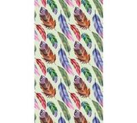 Feathers, rideau imprimé plumes multicolores sur fond clair 140x245 cm, 1 part Multicolore G
