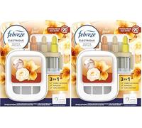 Febreze 3Volution Souffle Précieux Kit De Démarrage Diffuseur Électrique, Prise + Recharge de 20ml, 3 Parfums en Alternance, Combat les Odeurs en Continu, Jusqu'à 90 Jours (Lot de 2)