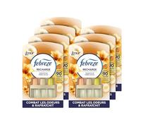Febreze Désodorisant Électrique Recharges (7 Recharges de 20ml avec 3 Parfums en Alternance), Parfum Souffle Precieux, Combat les Odeurs et Rafraîchit Jusqu'à 90 Jours