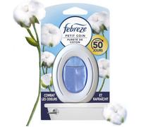 Febreze Petit coin - Désodorisant Pureté de coton - Combat les odeurs et rafraîchit - Diffuseur pour WC
