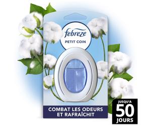 Febreze Petit coin - Désodorisant Pureté de coton - Combat les odeurs et rafraîchit - Diffuseur pour WC