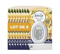 Febreze Petit Coin Désodorisant WC jusqu'à 50 jours Vanille x8 | En continu (7.5ml). Combat les odeurs. Fraîcheur jusqu'à 50 jours.