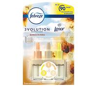 Febreze Recharge de bouchon parfumé 3Volution Golden Orchid 20 ml, 3 parfums alternés éliminent les odeurs