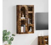 Fecpoo Armoire suspendue en chêne fumé 59 x 20 x 100 cm avec 5 étagères pour salle de bain, cuisine et couloir