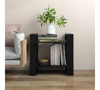 Fecpoo Bibliothèque en bois massif de pin - 60 x 35 x 57 cm - Noir - Étagère ouverte fonctionnelle pour salon