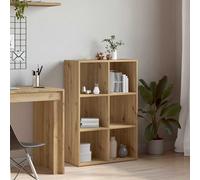 Fecpoo Buffet bibliothèque en chêne Artisan, 66 x 30 x 98 cm, 6 compartiments à poser comme étagère ou buffet