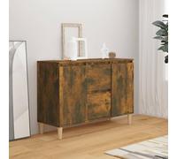 Fecpoo Buffet en bois de 103,5 cm de large en chêne fumé - 2 tiroirs et 2 portes, 35 cm de profondeur, 70 cm - Meuble élégant pour couloir, salle à manger et salon