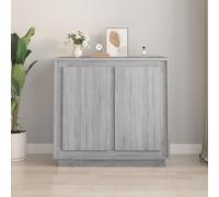 Fecpoo Buffet gris Sonoma 80 x 34 x 75 cm en bois avec 4 compartiments et portes pratiques - Meuble de salon intemporel pour un rangement ordonné et une présentation élégante