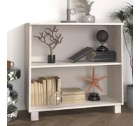 Fecpoo Buffet Hamar avec 2 étagères ouvertes, pin massif et MDF, blanc, 85 cm de large, buffet élégant pour couloir, salon ou salle à manger