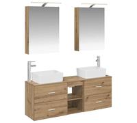 Fecpoo Ensemble de meubles de salle de bain 5 pièces Chêne Artisan 43,6 kg Montage mural
