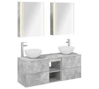 Fecpoo Ensemble de meubles de salle de bain 5 pièces Gris béton 42,24 kg Montage mural