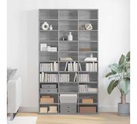 Fecpoo Étagère CD 102 cm de large en bois Sonoma gris avec compartiments ouverts pour collection de CD, bureau, salon