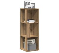 Fecpoo Étagère d'angle en bois de chêne Artisan - 33 x 33 x 100 cm - Étagère de rangement robuste pour livres, magazines, DVD