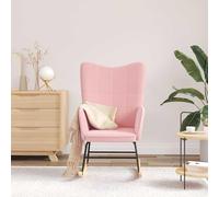 Fecpoo Fauteuil à bascule rose en tissu Sherpa 61 x 78 x 93,5 cm, 110 kg | Mécanisme à bascule avec cadre en contreplaqué métallique, tissu Sherpa moelleux, montage facile