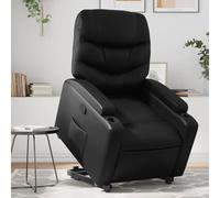 Fecpoo Fauteuil de relaxation avec aide au lever - Noir - En cuir synthétique - 74 x 89 x 100 cm - Pour personnes âgées et personnes à mobilité réduite