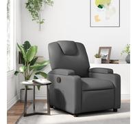 Fecpoo Fauteuil de relaxation gris en cuir synthétique résistant, assis, 74 x 88 x 97 cm, allongé 74 x 144 x 78,5 cm, 1 pièce