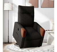 Fecpoo Fauteuil relax avec aide au lever et fonction allongée, tissu (polyester/polyuréthane), noir/marron, 69 x 86 x 100 cm, adulte