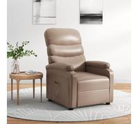 Fecpoo Fauteuil relax avec fonction inclinable manuelle, cuir synthétique (60 % polyuréthane), cappuccino, 75 x 91 x 101 cm, pour salon et soirées télévisées