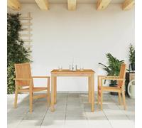 Fecpoo Lot de 2 chaises de jardin empilables en teck massif - Hauteur d'assise : 45 cm - Charge maximale : 110 kg - Pour l'extérieur